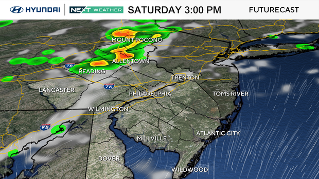 Storms return Saturday afternoon in parts of Philadelphia region