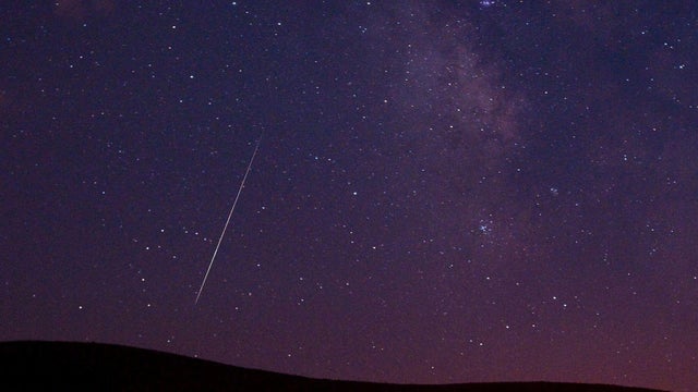 Perseid meteor showers captured in Yosemite National Park of California 