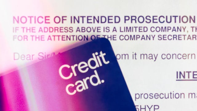Legal notice document of intended prosecution for credit card debt addressed to company secretary in office setting 