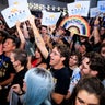 Supporters of Melat Kiros, a democratic socialist, celebrate her victory at an election-night watch party on June 30, 2026 in Denver, Colorado. 