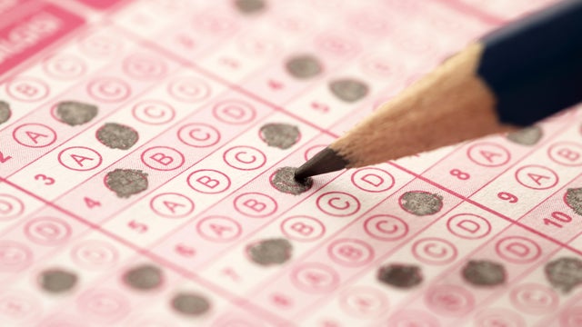 Answer sheets with Pencil drawing fill to select choice ,Education concept 
