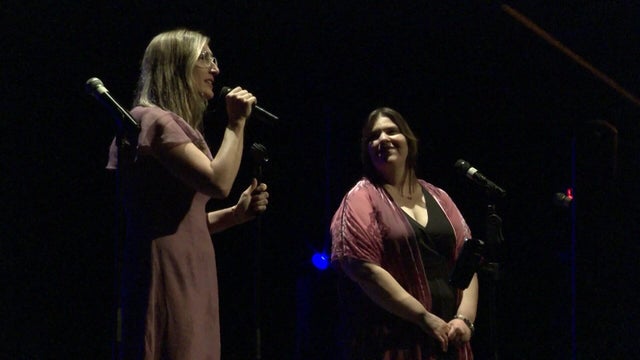 Two performers on stage 
