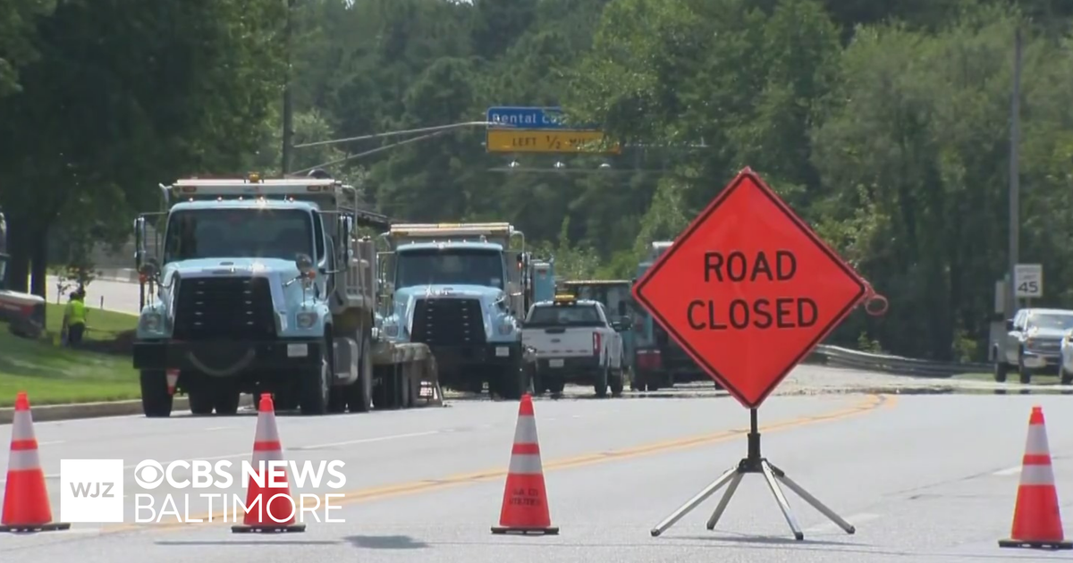 Water main break impacts traffic near BWI airport - CBS Baltimore