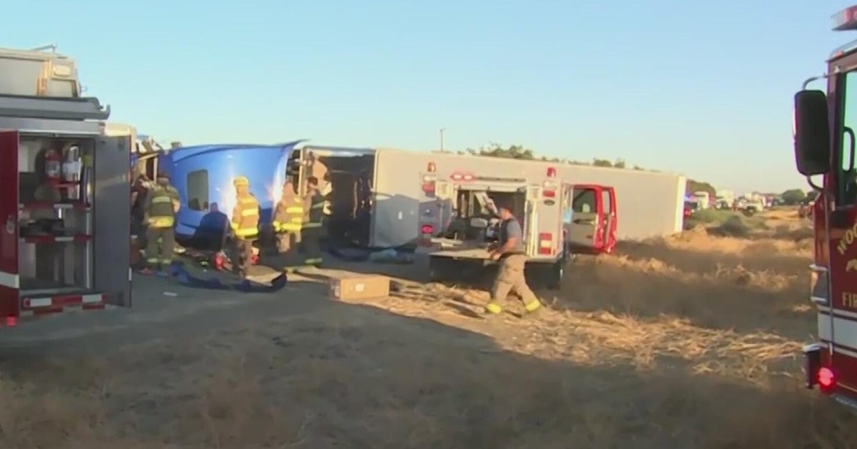 Southbound Interstate 5 near Woodland blocked due to overturned big-rig