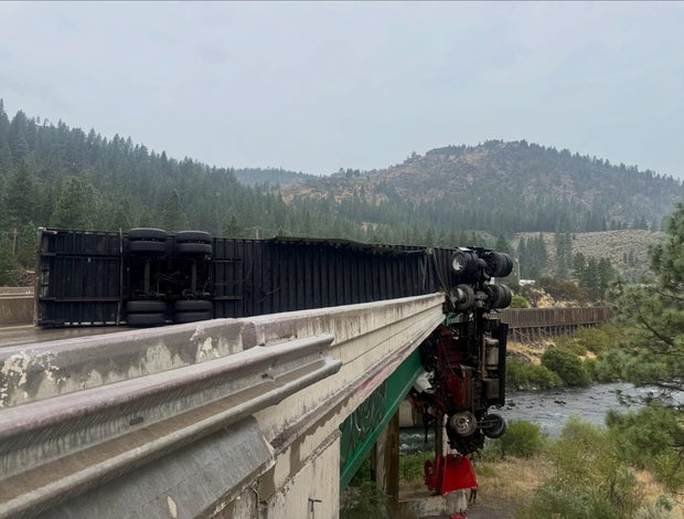 Nevada County I-80 semi-trailer crash