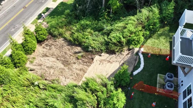 Mudslide behind condo