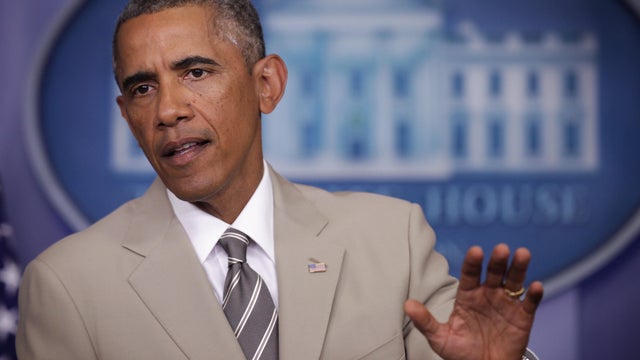 President Obama Makes Statement In The Briefing Room Of White House 