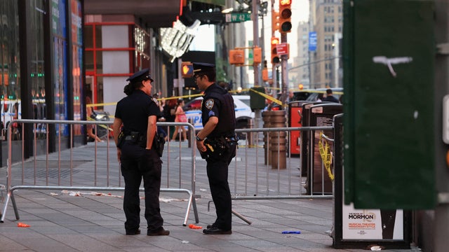 Scene of a shooting in Times Square, in New York City 