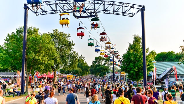 Minnesota State Fair - Crowds of People and Sky Ride 