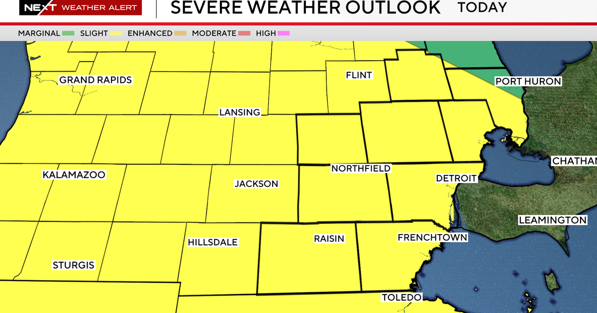 Severe thunderstorms moving across Metro Detroit area