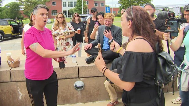 Lindsay Clancy supporters, critics awaiting verdict clash outside courthouse: 