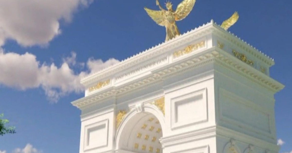 cbsn fusion construction of 250 feet tall arc de trump set to begin in dc thumbnail