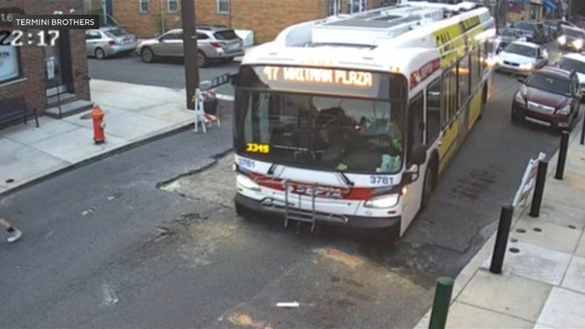 SEPTA bus gets stuck in fresh cement, ruining long-awaited pothole repairs 
