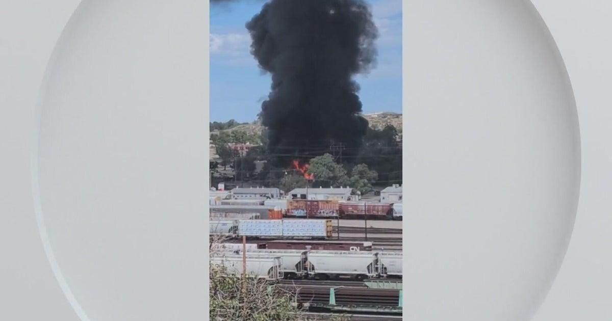 Pueblo firefighters work to put out giant blaze after railroad ties catch fire
