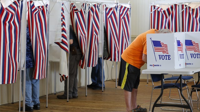Voters Head To The Polls For New Hampshire's Primary Election For The Midterms 