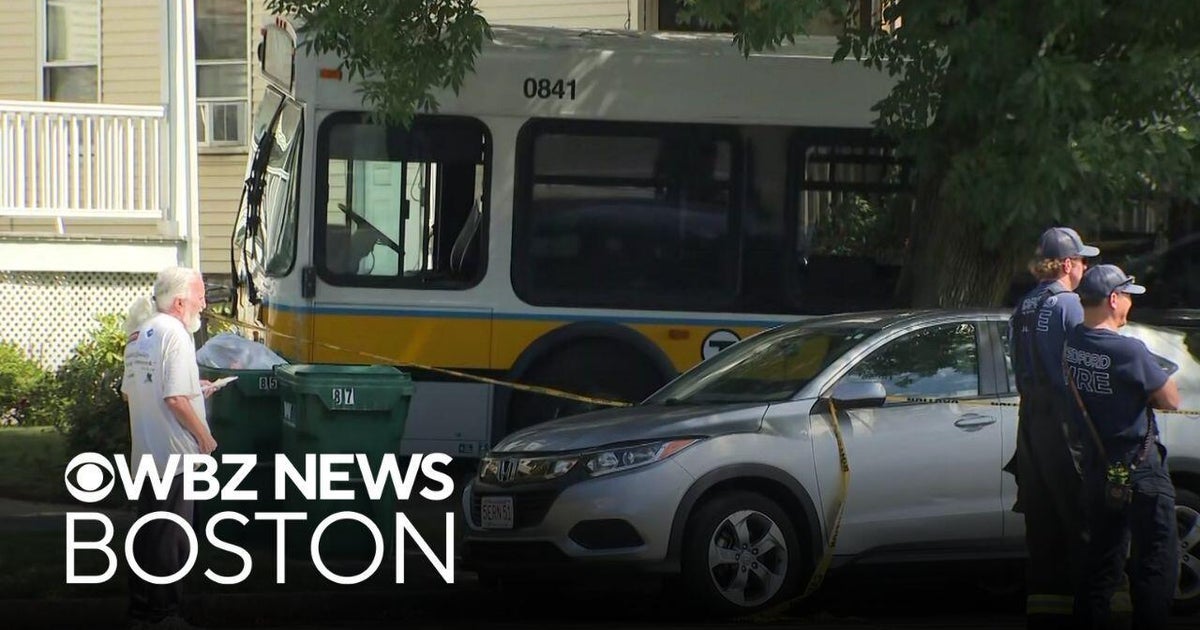 MBTA bus crashes into several cars after driver suffers apparent medical emergency