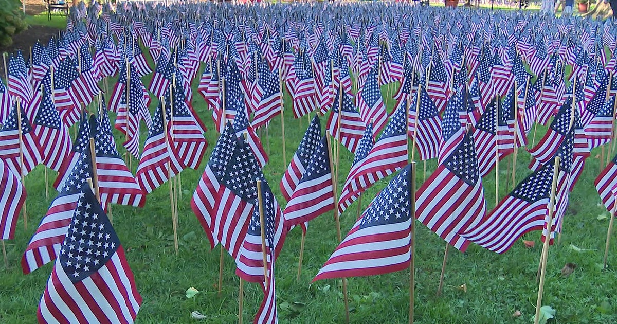 Flags placed at Boston Public Garden to honor lives lost in 9/11 attacks 25 years ago