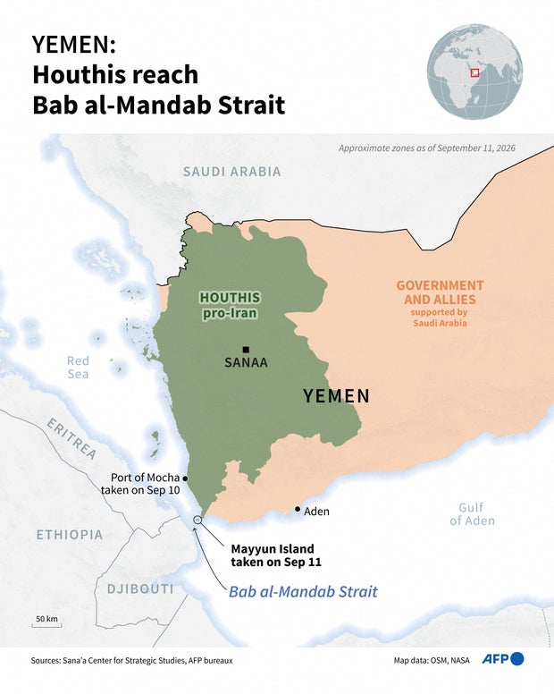 YEMEN-CONFLICT-SAUDIARABIA-EMIRATES-IRAN-US-WAR-HOUTHIS-BAB EL-MANDEB-INFOGRAPHICS