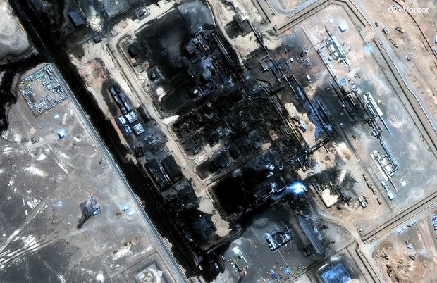 Closer View of East-West Pipeline Pumping Station Damage - September 13, 2026