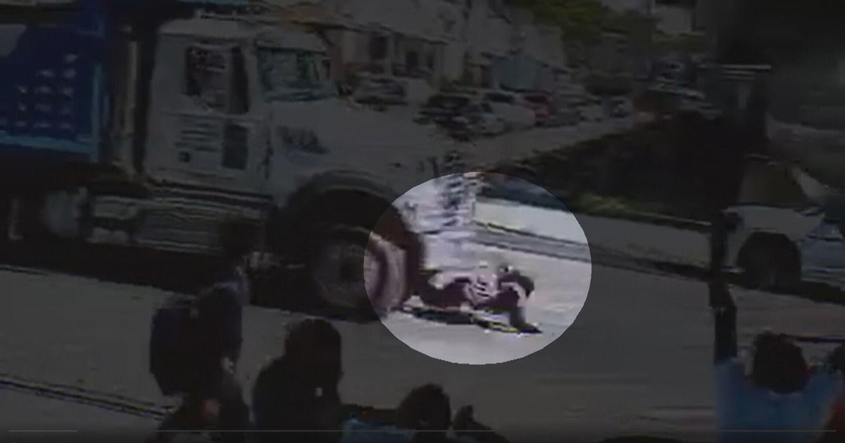 Video shows young girl getting run over by truck in Philadelphia, walking away
