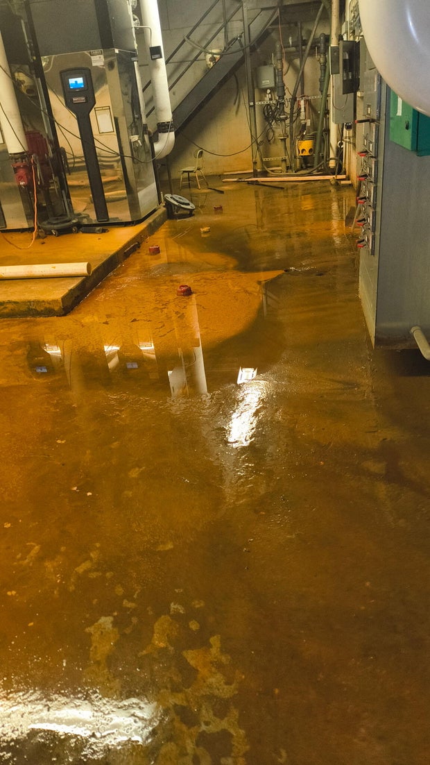 Water inside Lincoln Elementary