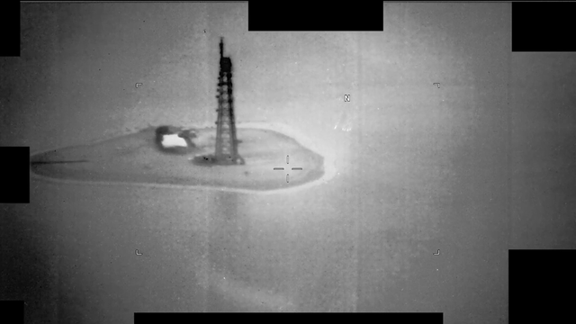 A screenshot of military footage showing UAPs over the Middle East in 2022. 