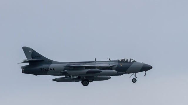A Hawker Hunter MK58 flown by Airborne Tactical Advantage 