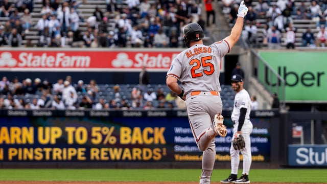 Pete Alonso #25 of the Baltimore Orioles rounds the bases after hitting a two-run home run in the third inning during the game between the Baltimore Orioles and the New York Yankees at Yankee Stadium on Friday, September 25, 2026 in New York, New York. 