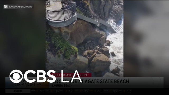 Laguna Beach rockslide impacts access to Agate Street Beach