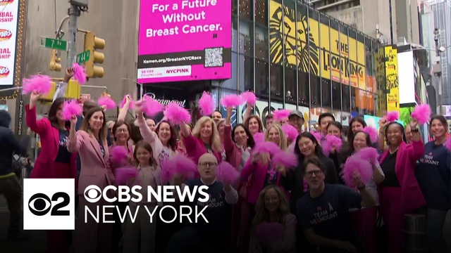 Billboard in Times Square highlights CBS New York, Paramount's partnership with Komen's breast cance