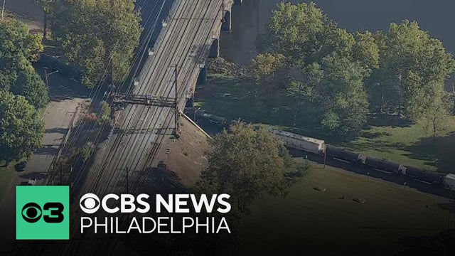 Train derailment forces street closures, detours  in Bucks County, police say