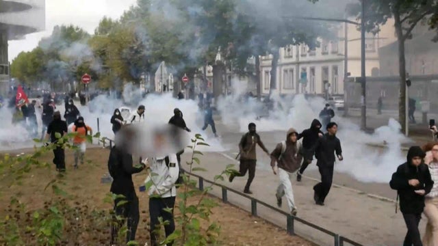 Fervor and fire at French school protests