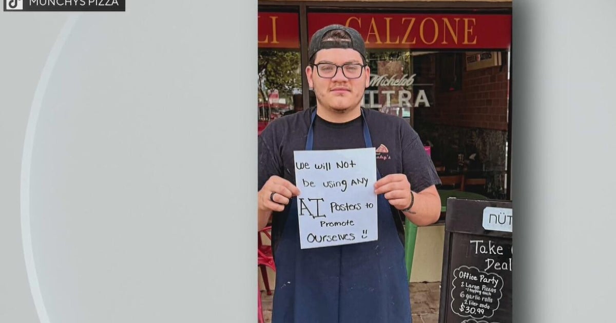 cbsnews.com - Anna  McAllister - Deerfield Beach pizzeria's vow not to use AI garners viral attention