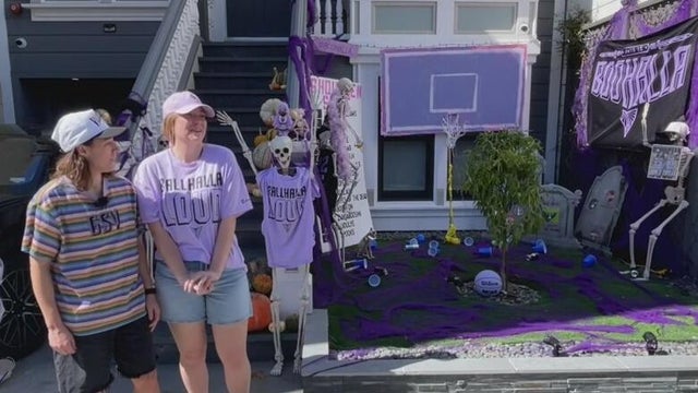 Golden State Valkyries fans create Halloween-theme tribute outside their home
