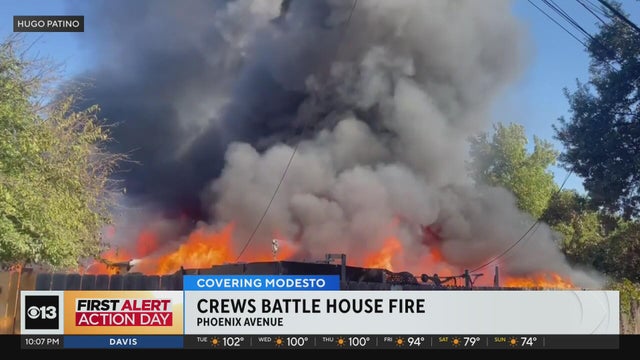 Fire destroys 1 home, damages 2 others in Modesto