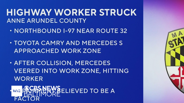 Highway worker struck on job site in Anne Arundel County