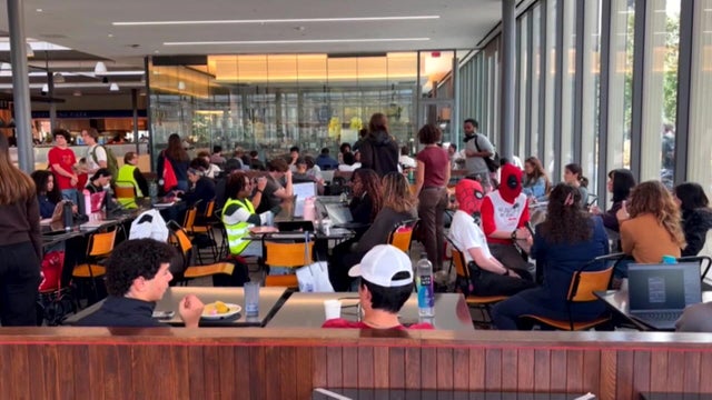 Students participating in dining hall sit-in 