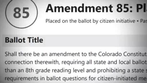 Amendment 85 would require ballot titles to be written at an eighth grade reading level