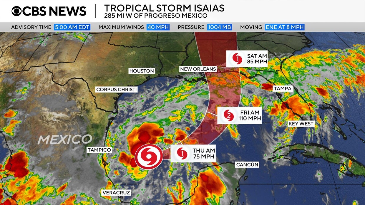 Tropical Storm Isaias forms in Gulf, could reach U.S. as hurricane this ...