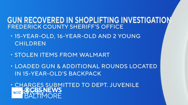 Maryland teen found with loaded gun after shoplifting at Walmart