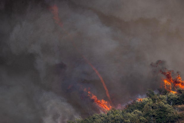 Bridge Fire Burns In Southern California