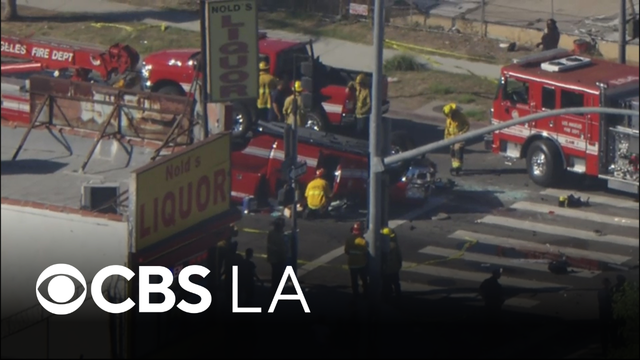 2 firefighters hospitalized in South Los Angeles crash