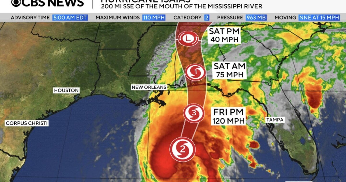 Hurricane Isaias becomes Category 3 storm as it threatens northern Gulf Coast
