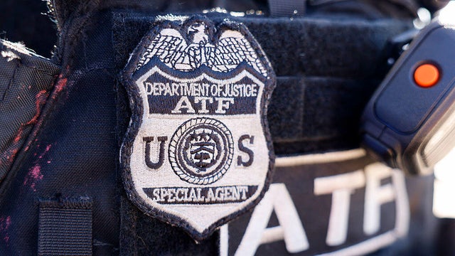 A Bureau of Alcohol, Tobacco, Firearms and Explosives special agent patch is displayed on a tactical vest on Sept. 25, 2026, in San Diego, California. 