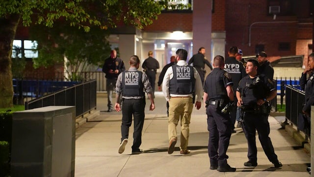 NYPD outside apartment building 