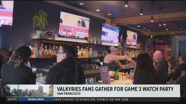 Valkyries fans pack Rikki's sports bar in San Francisco for semi-finals Game 3 watch party
