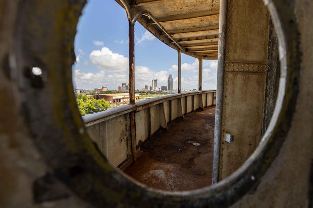 A photo of the interior of the SS United States