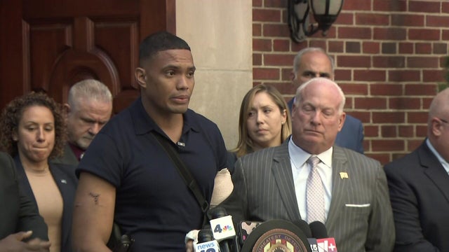 NYPD Det. Jose Mercedes leaves the hospital. 
