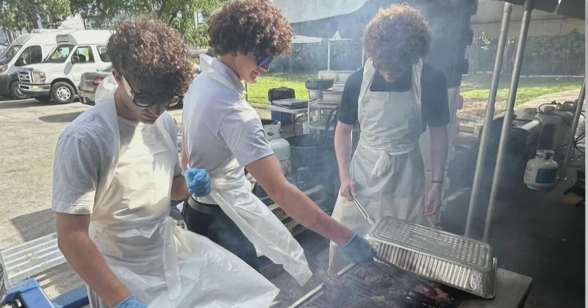 South Florida high school students' nonprofit The Giving Grill serves steak to those in need; "we decided to go for something that's more connecting," says founder Nicolas Bello