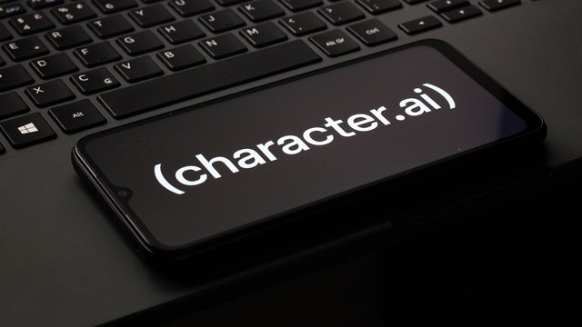 In this photo illustration, the Character AI logo is seen 